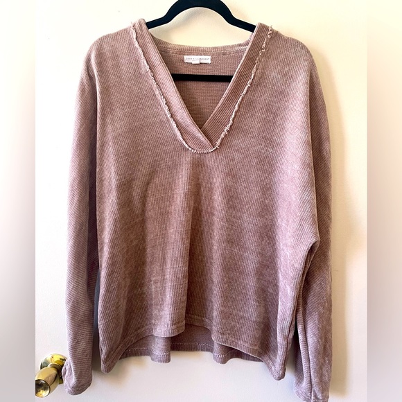 Francesca’s Coco + Jaimeson Chenille Knit Sweater in Dusty Pink - Picture 1 of 6